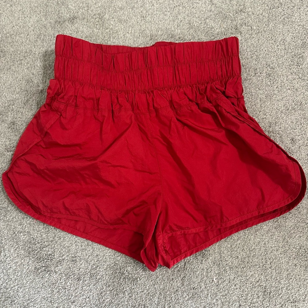 FP Movement by Free People Red Flowy Athletic Shorts